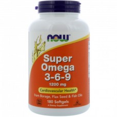 Супер омега 3-6-9 1200 мг, Now Foods, 180 желатиновых капсул (NF1841)