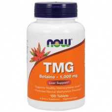 Триметилгліцин, ТМГ, TMG, Now Foods, 1000 мг, 100 таблеток (NF0494)