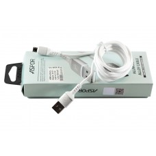 Кабель USB - micro USB 1.2 м Aspor White, 2.1A (A121)