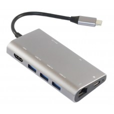 Адаптер Dynamode USB Type-C USB 3.0 to HDMI, 3xUSB 3.0, Gigabit Lan, USB Type-C Charging +SD/MicroSD