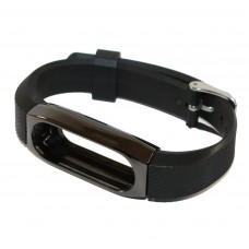 Ремінець для фітнес-браслету Xiaomi Mi Band 2, гума+метал, with metal fastening, Black/Black