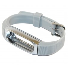 Ремінець для фітнес-браслету Xiaomi Mi Band 2, гума+метал, with metal fastening, Gray/Silver