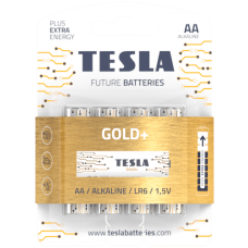 Батарейка AA (LR6), щелочная, Tesla Gold+, 4 шт, 1.5V, Blister (8594183392257)