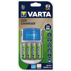 Зарядний пристрій Varta LCD Charger + 4xAA 2600 mAh, Silver (57070201451)