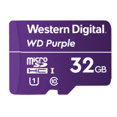 Карта памяти microSDHC, 32Gb, Class10 UHS-I U1, Western Digital Purple, без адаптера (WDD032G1P0A)