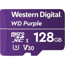 Карта памяти microSDXC, 128Gb, Class10 UHS-I V30, Western Digital Purple, без адаптера (WDD128G1P0A)