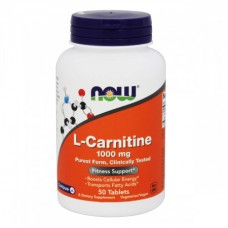 L- карнитин, L-Carnitine, Now Foods, 1000 мг, 50 таблеток (NF0067)