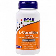 L- карнитин, L-Carnitine, Now Foods, 250 мг, 60 капсул (NF0062)
