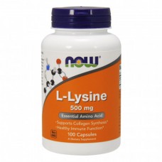 L-лизин, L-Lysin, Now Foods, 500 мг, 100 вегетарианских капсул (NF0110)