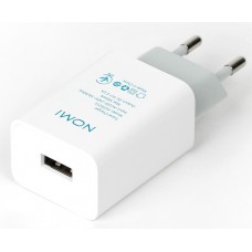 Мережевий зарядний пристрій Nomi, White, 1xUSB, 2.1A (HC05211)