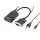 Адаптер VGA (M) - HDMI (F), Cablexpert, Black, 3.5 мм звук + USB питание (A-VGA-HDMI-01)