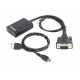 Адаптер VGA (M) - HDMI (F), Cablexpert, Black, 3.5 мм звук + USB живлення (A-VGA-HDMI-01)