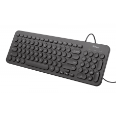 Клавиатура Trust Muto Silen, Black, USB, бесшумное нажатие, 12 мультимедийных клавиш, 1,5 м (23408)