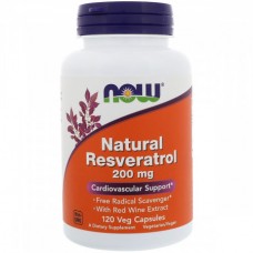 Ресвератрол, Natural Resveratrol, Now Foods, 200 мг, 120 капсул (NF3354)