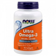 Ультра омега-3, Ultra Omega-3, Now Foods, 90 желатиновых капсул (NF1661)