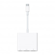 Конвертер Apple Type-C (папа) на HDMI(мама)+USB 3.0(мама)+Type-C, 10cm, Silver, (MUF82ZM/A)