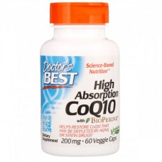 Коензим Q10 високої абсорбації 200 мг, BioPerine, Doctor's Best, 60 гелевих капсул (DRB00111)