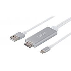 Переходник Lightning (M) - HDMI (M) / USB 2.0 (M), 2E, Silver (2EW-2327)