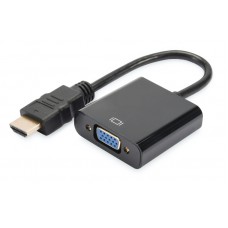 Адаптер HDMI (M) - VGA (F) / 3,5 мм аудіо, Black, Digitus (DA-70461)