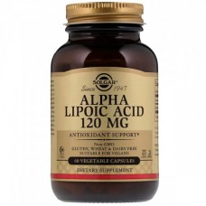 Альфа липоевая кислота, Alpha Lipoic Acid, Solgar, 120 мг, 60 капсул (SOL00057)
