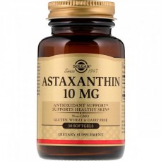 Астаксантин, Astaxanthin, Solgar, 10 мг, 30 желатиновых капсул (SOL36204)