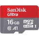 Карта пам'яті microSDHC, 16Gb, Class10 UHS-I A1 C10, SanDisk Ultra, без адаптера (SDSQUAR-016G-GN6MN)