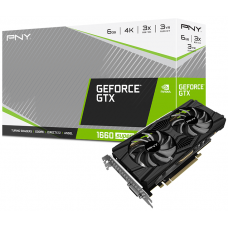 Видеокарта GeForce GTX 1660 SUPER, PNY, 6Gb GDDR6, 192-bit (VCG16606SDFPPB)