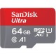 Карта памяти microSDXC, 64Gb, SanDisk Ultra, без адаптера (SDSQUAR-064G-GN6MN)