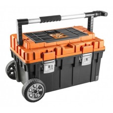 Ящик для инструмента на колесах NEO Tools, пластмассовый, 680x400x355 мм, Black-Orange (84-116)