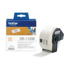 Картридж Brother DK11208, White, 38 мм x 90 мм, 400 наклейок на рулон, оригінальна касета зі стрічкою
