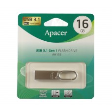 USB 3.1 Flash Drive 16Gb Apacer AH15E, Metal silver (AP16GAH15ES-1)