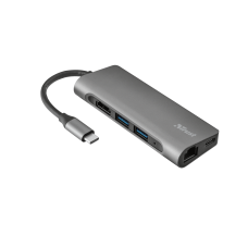 Концентратор USB 3.2 Type-C Trust Dalyx Aluminium 7-in-1, Gray, алюмінієвий корпус (23331)