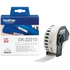 Картридж Brother DK22210, White, 29 мм / 30.48 м, нерозрізана клейка паперова стрічка для друку