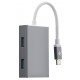 Концентратор USB 3.0 Type-C 2E, Silver, 4 порти USB 3.0, алюмінієвий корпус (2E-W1407)