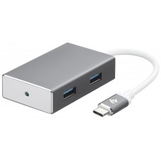 Концентратор USB 3.0 Type-C 2E, Silver, 4 порта USB 3.0, алюминиевый корпус (2E-W1407)