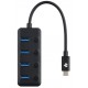 Концентратор USB 3.0 Type-C 2E, Black, 4 порта USB 3.0 (2E-W1406)