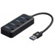 Концентратор USB 3.0 2E, Black, 4 порта USB 3.0, кнопки выключения (2E-W1405)