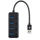 Концентратор USB 3.0 2E, Black, 4 порти USB 3.0, кнопки вимкнення (2E-W1405)