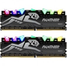 Пам'ять 8Gb x 2 (16Gb Kit) DDR4, 2666 MHz, Apacer Panther Rage RGB, Black/Silver (EK.16GAV.GQNK2)