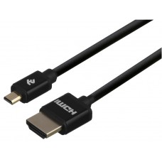 Кабель micro HDMI - HDMI 2 м 2E Black, V1.4, позолочені конектори, 4K (2EW-1121-2M)