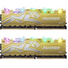 Память 8Gb x 2 (16Gb Kit) DDR4, 2666 MHz, Apacer Panther Rage RGB, Gold/Silver (EK.16G2V.GQMK2)