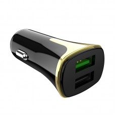 Автомобильное зарядное устройство Hoco Z31 Universe, Black, 2xUSB, 3.4A, 18W, QC3.0
