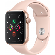 Apple Watch Series 5 GPS 44mm Gold Aluminium Case with Pink Sand Sport Band (MWVE2UL/A)