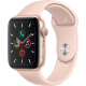 Apple Watch Series 5 GPS 44mm Gold Aluminium Case with Pink Sand Sport Band (MWVE2GK/A)