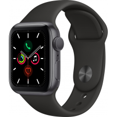 Apple Watch Series 5 GPS 40mm Space Gray Aluminium Case with Black Sport Band (MWV82UL/A)