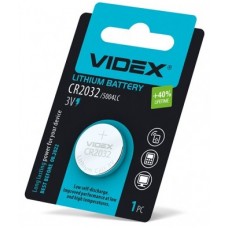 Батарейка CR2032, літієва, Videx, 1 шт, 3V, Blister