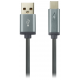 Кабель USB <-> USB Type-C, Canyon, Gray, 1 м, 2A, LED-индикатор уровня заряда (CNS-USBC6DG)