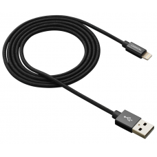 Кабель USB - Lightning 1 м Canyon Black, 2.4A, Apple MFi стандарт (CNS-MFIC3B)
