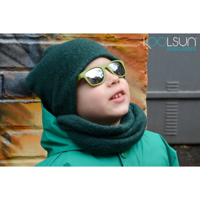 Дитячі сонцезахисні окуляри Koolsun, кольору хакі, серії Wave, розмір: 1+ (KS-WAOB001)