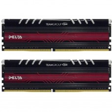 Пам'ять 4Gb x 2 (8Gb Kit) DDR4, 2400 MHz, Team Delta, Black/Red, White LED (TDTWD48G2400HC15ADC01)